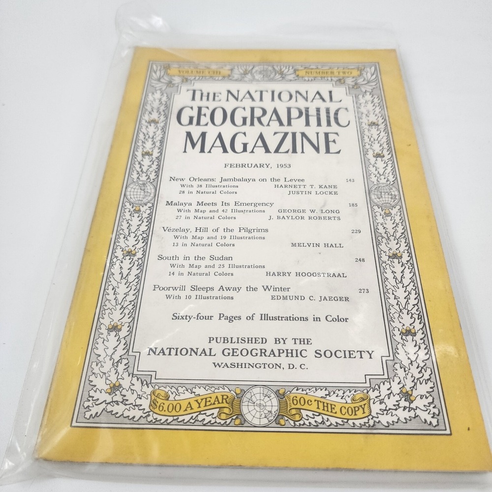 National Geographic Magazine February 1953 No Insert